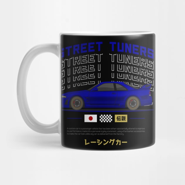 Street Tuner Blue Skyline GTR R33 JDM by GoldenTuners